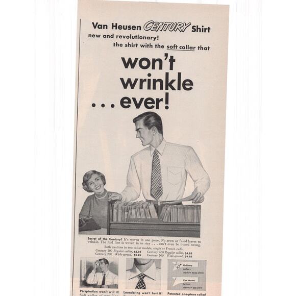 Van Heusen Century Magazine Advertisement Half Page Men Clothing 1950s Vintage - Picture 1 of 2